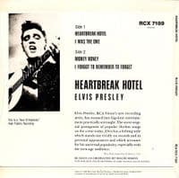 ELVIS PRESLEY Heartbreak Hotel EP Vinyl Record 7 Inch RCA 1981 UK RCX 7189 Extended Play Pic Sleeve