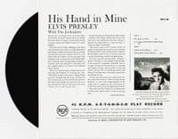 ELVIS PRESLEY His Hand In Mine EP Vinyl Record 7 Inch RCA Victor 2001 Limited Edition Picture Sleeve