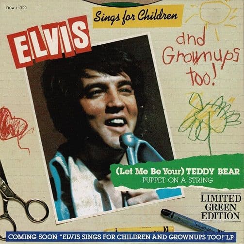 ELVIS PRESLEY (Let Me Be Your) Teddy Bear Vinyl Record 7 Inch Canadian RCA 1978 Green Vinyl