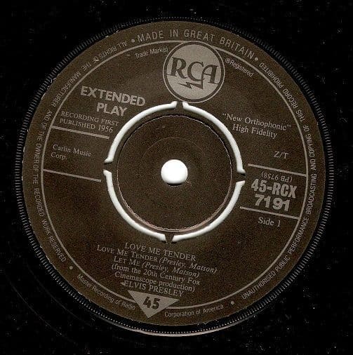 ELVIS PRESLEY Love Me Tender EP Vinyl Record 7 Inch RCA
