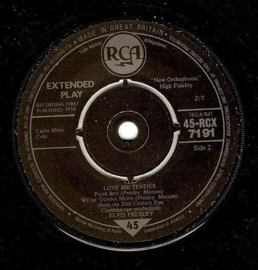 ELVIS PRESLEY Love Me Tender EP Vinyl Record 7 Inch RCA