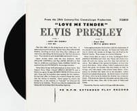 ELVIS PRESLEY Love Me Tender EP Vinyl Record 7 Inch RCA Victor 2001 Limited Edition Picture Sleeve