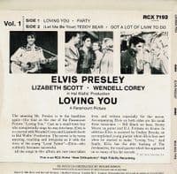 ELVIS PRESLEY Loving You EP Vinyl Record 7 Inch RCA 1981 UK Reissue RCX 7192 Extended Play 45rpm