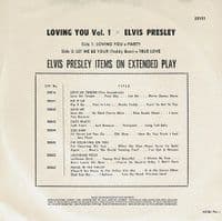 ELVIS PRESLEY Loving You Vol. 1 EP Vinyl Record 7 Inch Australian RCA Victor 1975 Pic Sleeve 20101