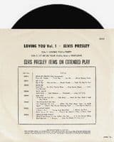 ELVIS PRESLEY Loving You Vol. 1 EP Vinyl Record 7 Inch Australian RCA Victor 1975 Pic Sleeve 20101