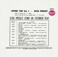ELVIS PRESLEY Loving You Vol. 1 EP Vinyl Record 7 Inch RCA Victor 2001 Limited Edition Pic Sleeve