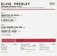 ELVIS PRESLEY Paradise Hawaiian Style EP Vinyl Record 7 Inch RCA Victor 2001 Ltd Edition Pic Sleeve