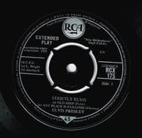 ELVIS PRESLEY Strictly Elvis EP Vinyl Record 7 Inch RCA 1961 RCX-175 Original UK Pressing Pic Sleeve