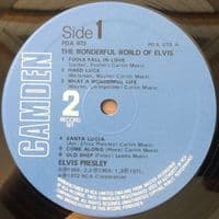 ELVIS PRESLEY The Wonderful World Of Elvis Vinyl Record LP Camden 1981