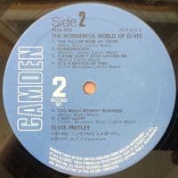 ELVIS PRESLEY The Wonderful World Of Elvis Vinyl Record LP Camden 1981