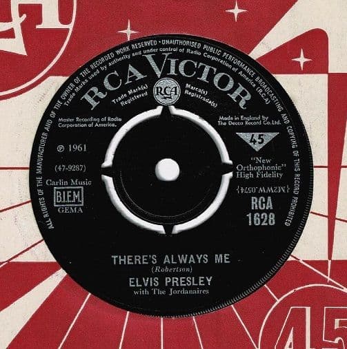 ELVIS PRESLEY There s Always Me Vinyl Record 7 Inch RCA Victor 1967