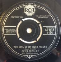 ELVIS PRESLEY WITH THE JORDANAIRES A Mess Of Blues Vinyl Record 7 Inch RCA 1960 45-RCA 1194 UK 1st