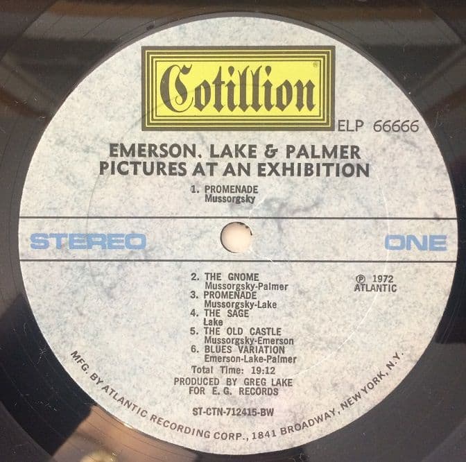 EMERSON LAKE & PALMER ELP Pictures At An Exhibition Vinyl Record