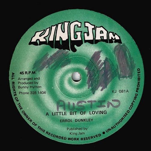ERROL DUNKLEY A Little Bit Of Loving Vinyl Record 12 Inch King Jam