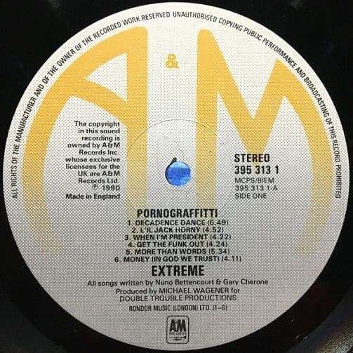EXTREME Extreme II Pornograffitti Vinyl Record LP A&M 1990