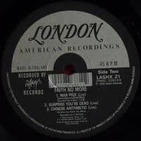 FAITH NO MORE Epic Vinyl Record 12 Inch London 1990
