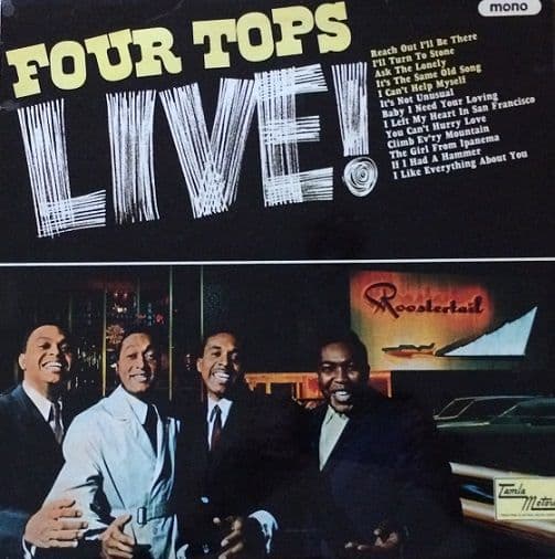 FOUR TOPS Four Tops Live! Vinyl Record LP Tamla Motown 1966.