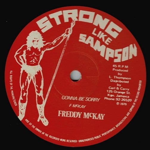 FREDDIE McKAY Gonna Be Sorry Vinyl Record 12 Inch Strong Like Sampson 1979