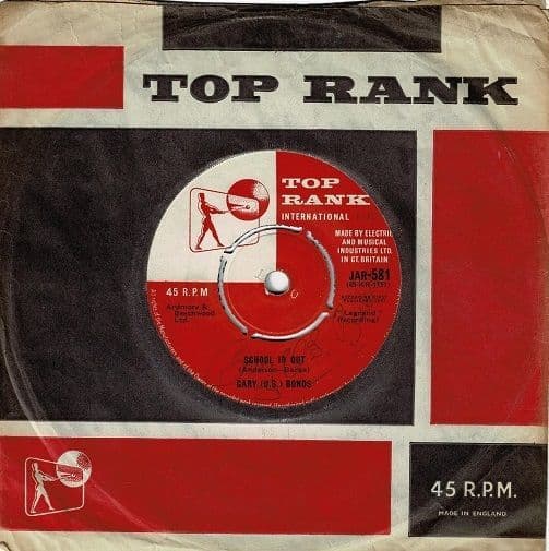 GARY U.S. BONDS School Is Out Vinyl Record 7 Inch Top Rank 1961 Signed 45 Single JAR-581 Original