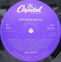 GENE VINCENT Greatest Vinyl Record LP Capitol 1977