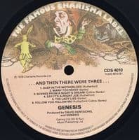 GENESIS ...And Then There Were Three... Vinyl Record LP Charisma 1978