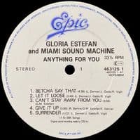 GLORIA ESTEFAN Anything For You Vinyl Record LP Epic 1988