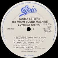 GLORIA ESTEFAN Anything For You Vinyl Record LP Epic 1988