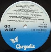 GO WEST Bangs And Crashes Vinyl Record LP Chrysalis 1986