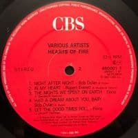 Hearts Of Fire - Original Motion Picture Soundtrack Vinyl Record LP CBS 1987