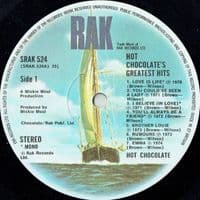 HOT CHOCOLATE XIV Greatest Hits Vinyl Record LP RAK 1977