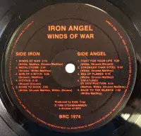 IRON ANGEL Winds Of War Vinyl Record LP Banzai 1986 Scarce Canadian Pressing SNB Mastered