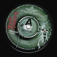 IRON MAIDEN Sanctuary Vinyl Record 7 Inch EMI 1980 A Label Demo Pressing Single Censored Pic Sleeve