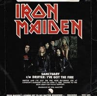 IRON MAIDEN Sanctuary Vinyl Record 7 Inch EMI 1980 A Label Demo Pressing Single Censored Pic Sleeve