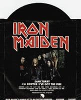 IRON MAIDEN Sanctuary Vinyl Record 7 Inch EMI 1980 A Label Demo Pressing Single Censored Pic Sleeve