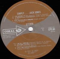 JACK JONES Simply.... Jack Jones Vinyl Record LP Coral 1972