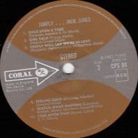 JACK JONES Simply.... Jack Jones Vinyl Record LP Coral 1972