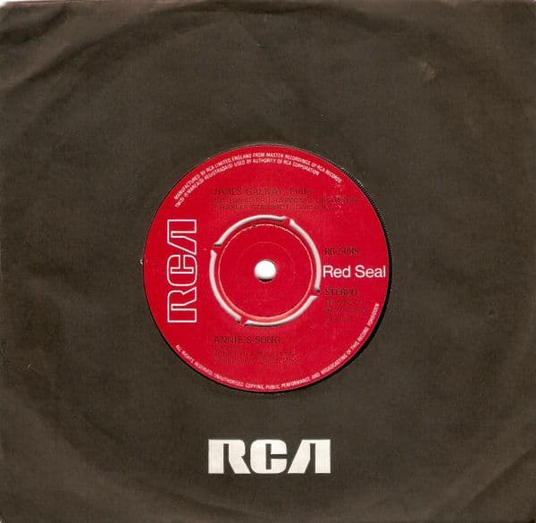 JAMES GALWAY Annie's Song Vinyl Record 7 Inch RCA Red Seal 1978