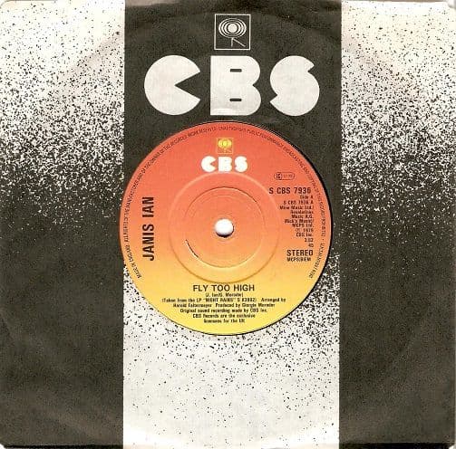 JANIS IAN Fly Too High Vinyl Record 7 Inch CBS 1979
