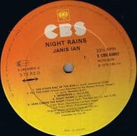 JANIS IAN Night Rains Vinyl Record LP CBS 1979