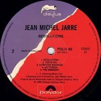 JEAN MICHEL JARRE Revolutions Vinyl Record LP Polydor 1988