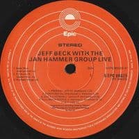 JEFF BECK WITH THE JAN HAMMER GROUP Live Vinyl Record LP Epic 1977