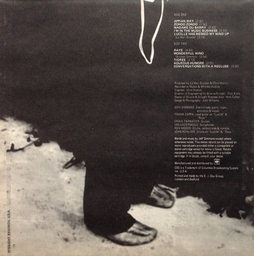 JEFF SIMMONS Lucille Has Messed My Mind Up Vinyl Record LP