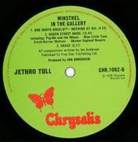 JETHRO TULL Minstrel In The Gallery Vinyl Record LP Chrysalis 1975