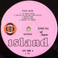 JETHRO TULL This Was Vinyl Record LP Island 1968 UK Stereo 1st Press Pink Bullseye Label Wide Spine