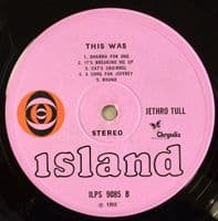 JETHRO TULL This Was Vinyl Record LP Island 1968.