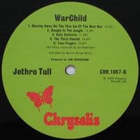 JETHRO TULL War Child Vinyl Record LP Chrysalis 1974