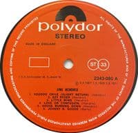 JIMI HENDRIX Jimi Hendrix Vinyl Record LP Polydor 1975.