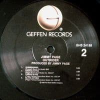 JIMMY PAGE Outrider Vinyl Record LP US Geffen 1988