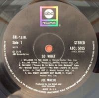 JOE WALSH So What Vinyl Record LP ABC 1974