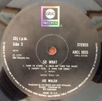 JOE WALSH So What Vinyl Record LP ABC 1974